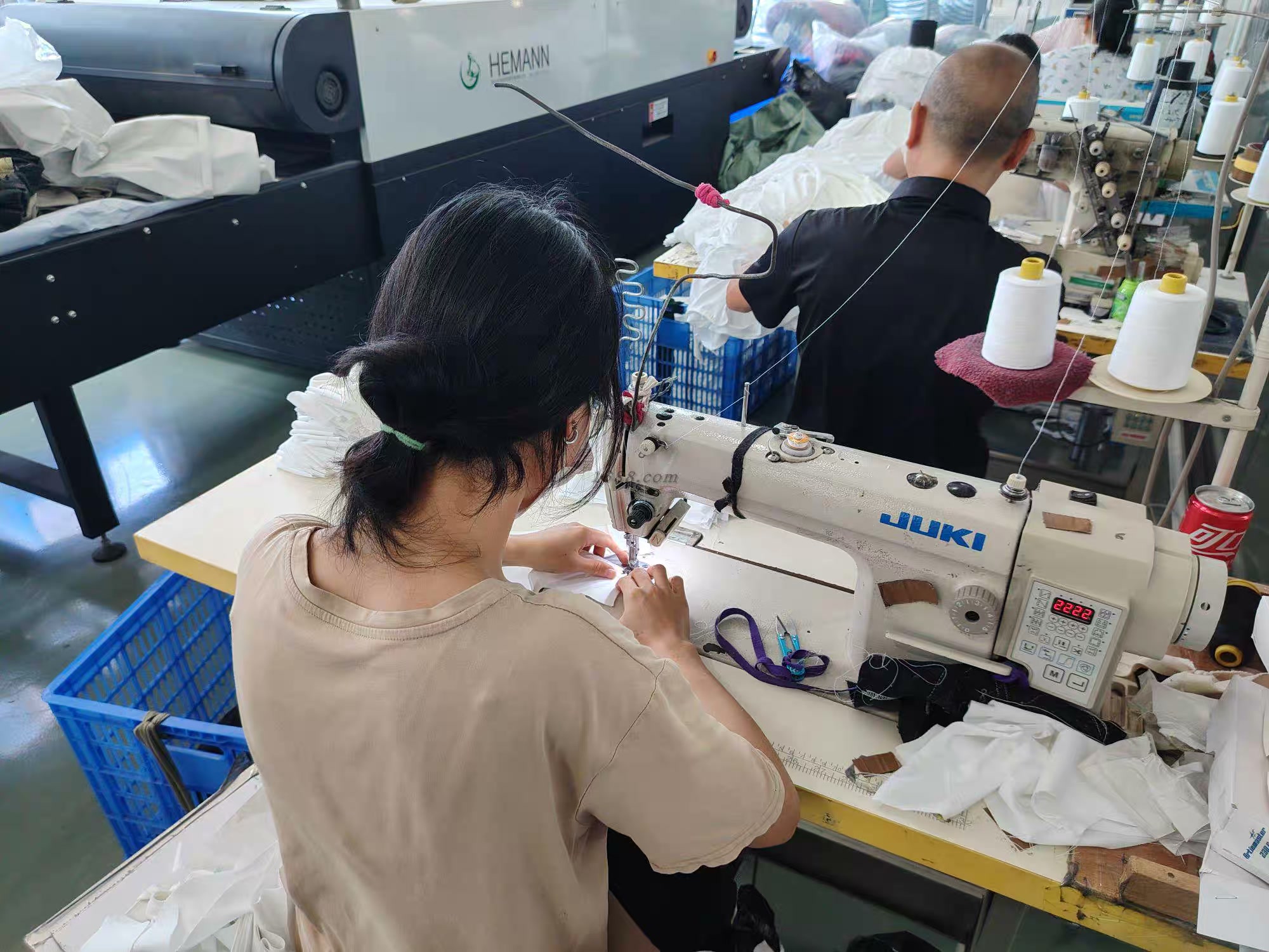 Pattern preparation and garment construction work in the supplied production environment