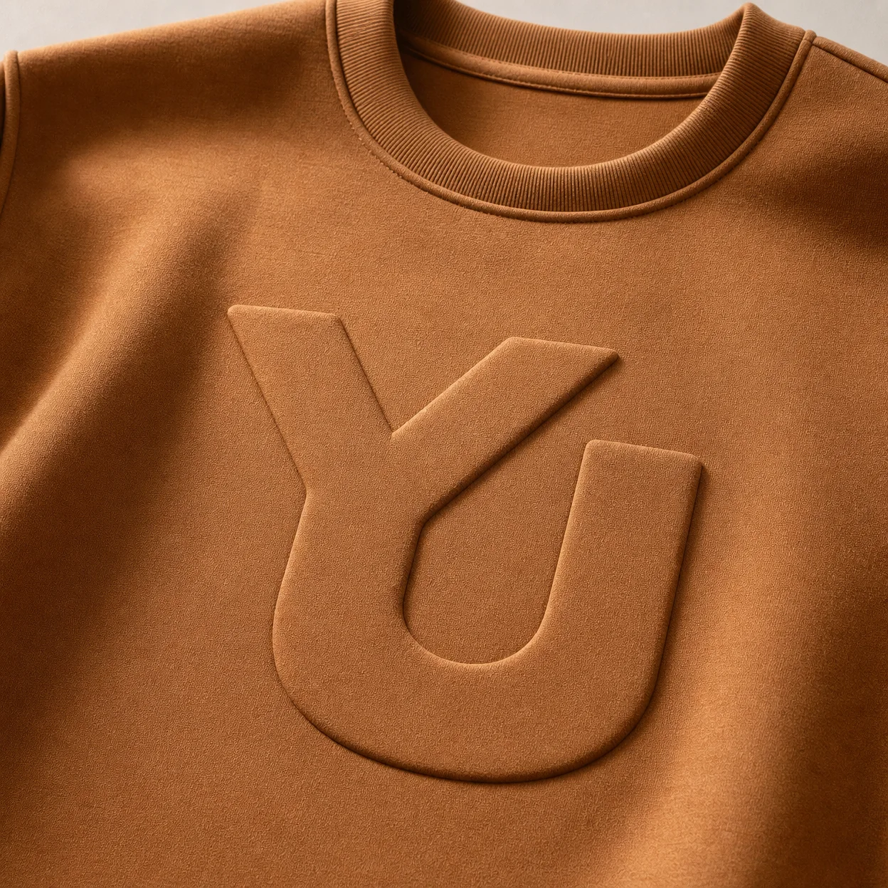 Raised tonal lettering as a visual embossed effect reference