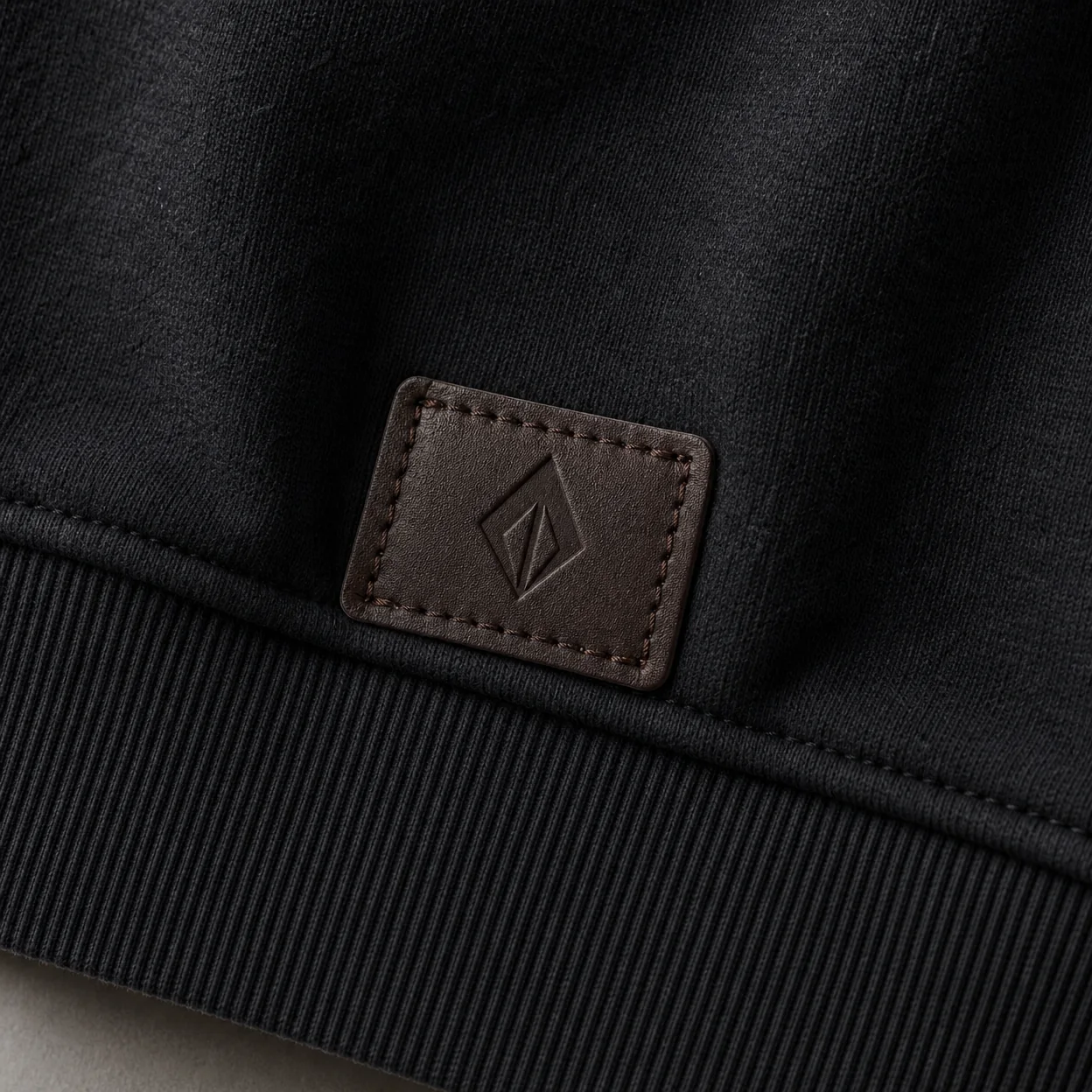 PU brand patch as a visual private label reference