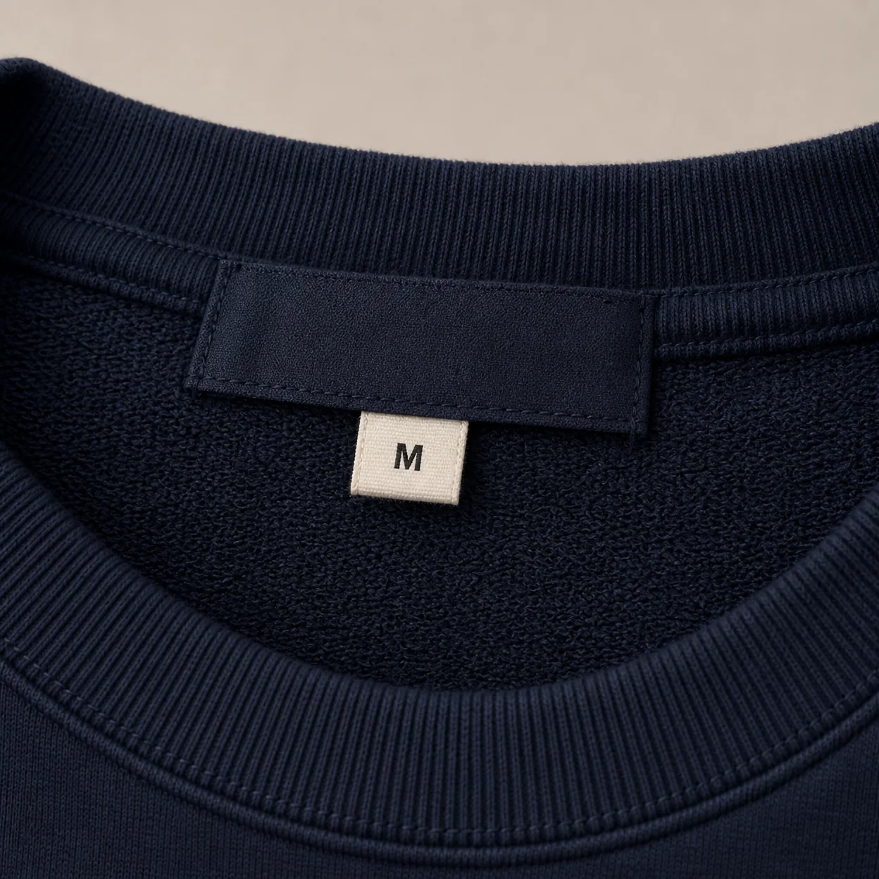 Garment size label as a visual private label reference