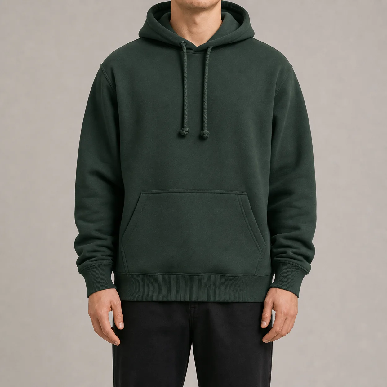 Heavyweight hoodie on a model